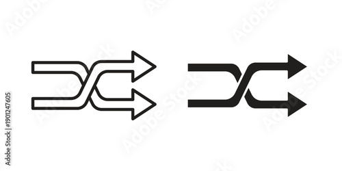 Shuffle icon for mobile concept and web apps, editable stroke