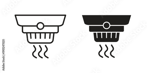 Smoke detector icon for mobile concept and web apps, editable stroke