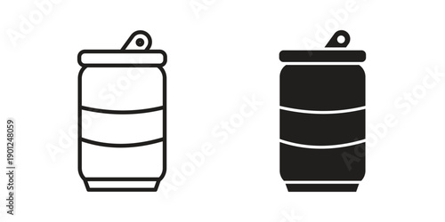 Soda can icon for mobile concept and web apps, editable stroke