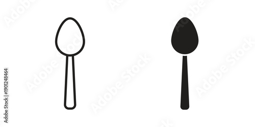 Spoon icon for mobile concept and web apps, editable stroke