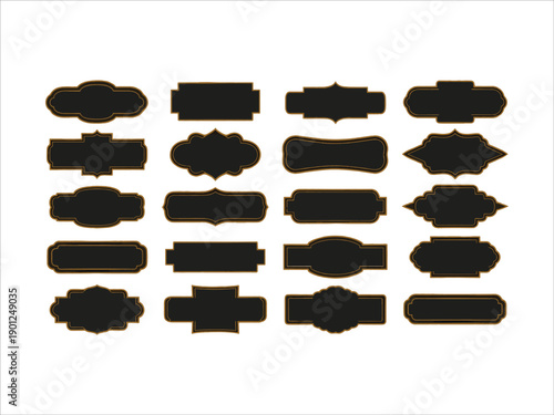 Premium Luxury Islamic Text Frames Set - 20 Elegant Black  Gold Labels for Ramadan Greetings, Eid Mubarak Cards, and Sophisticated Product Branding