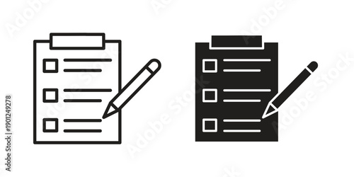 Survey icon for mobile concept and web apps, editable stroke