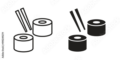 Sushi icon for mobile concept and web apps, editable stroke