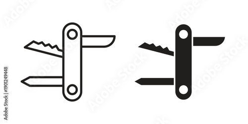 Swiss Knife icon for mobile concept and web apps, editable stroke