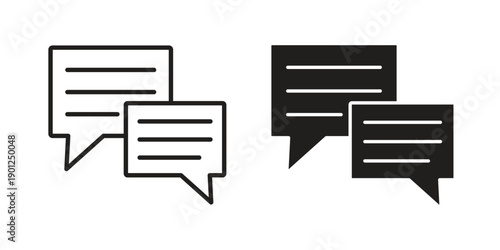 Text chat icon for mobile concept and web apps, editable stroke