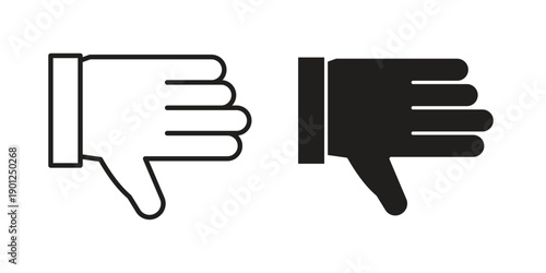 Thumb down icon for mobile concept and web apps, editable stroke