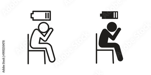 Tired person icon for mobile concept and web apps, editable stroke