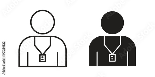 Tourist Guide icon for mobile concept and web apps, editable stroke