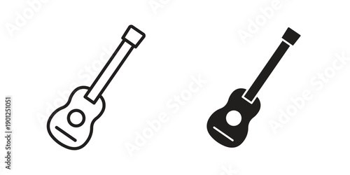 Ukulele icon for mobile concept and web apps, editable stroke