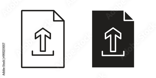 Upload file icon for mobile concept and web apps, editable stroke