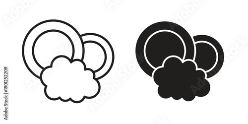 Washing dishes icon for mobile concept and web apps, editable stroke