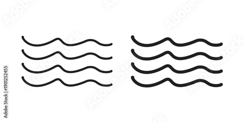 Wave icon for mobile concept and web apps, editable stroke