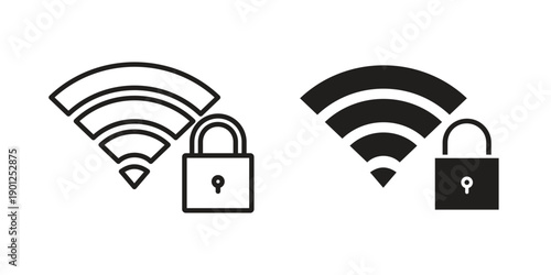 Wifi security icon for mobile concept and web apps, editable stroke