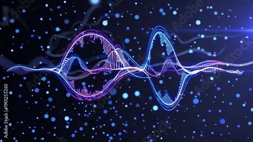 Abstract Digital Sound Wave Visualization Background
