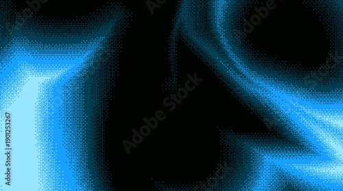 Abstract dark blue halftone gradient background with glowing edges. Futuristic cyber dot texture