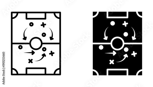 football tactics Icon set. Symbol isolated on white background. vector illustration