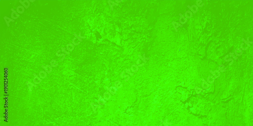 Grungy green and yellow paint creates an aged texture on a rough vintage wood surface with a dark brown paper pattern for a distressed art backdrop