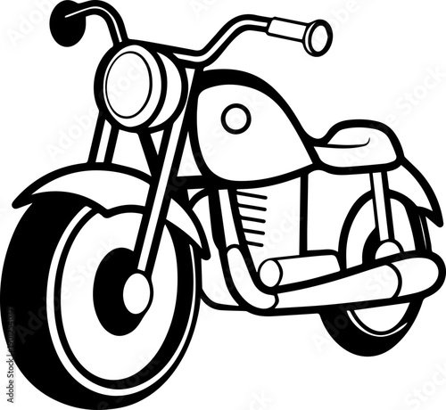 SVG vector illustration of a vintage classic motorcycle for transportation design.Stylish Black Motorcycle Icon for Graphic Design Use