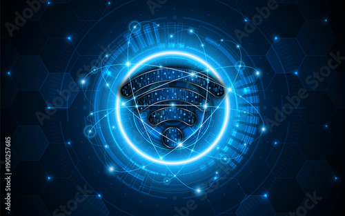 Abstract wifi symbol. Concept of communication technology, internet signal or wireless connection.