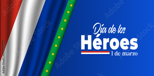 Celebration heroes day in paraguay, for post design, banner, poster background