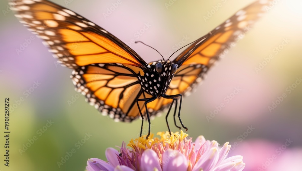 Fototapeta premium mariposa, monarca, insecto, naturaleza, flor, anaranjada, huerta, alas, verano, bicho, bragueta, negro, beldad, néctar, macro, hermoso, danaus plexippus, delgado, alimentación, aislada, fauna, variopi