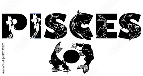Pisces zodiac silhouette
