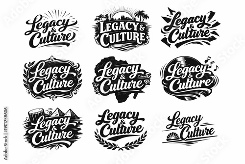Legacy Culture Logo Collection with Vintage Handwritten Typography