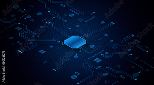 Technology circuit board background. Electronic motherboard concept of artificial intelligence engineering. Background of digital data network connectivity.