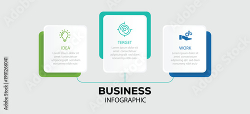 Vector Infographic design business template with icons and 3 options or steps. Vector business template for presentation. Vector illustration.