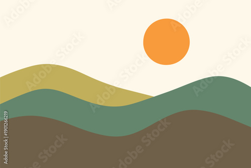 Boho Sun Hill Landscape