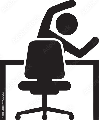 Man sitting on office chair working with computer