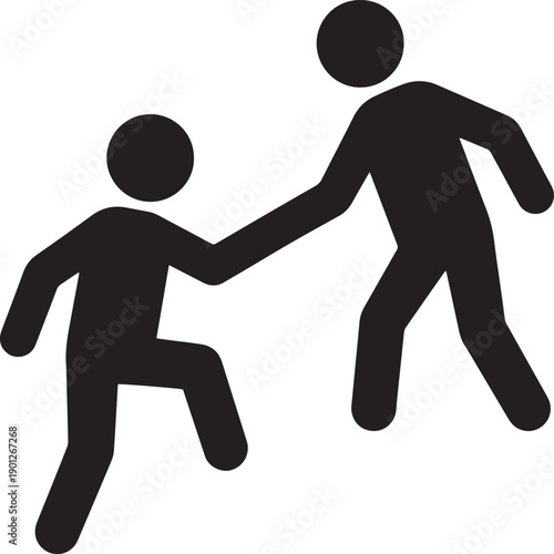 Running man and woman silhouette running race illustration