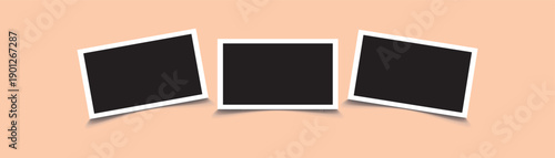 Empty photo collage template. Realistic vector mockups. Realistic photo frame with shadow. vector illustration eps 10