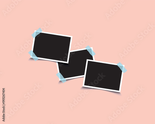 Empty photo collage template. Realistic vector mockups. Realistic photo frame with shadow. vector illustration eps 10
