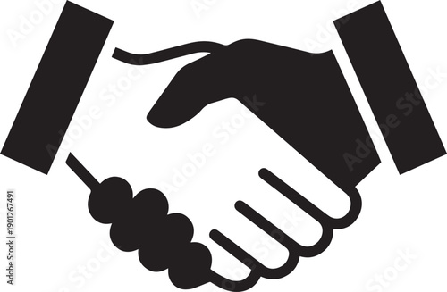 Business handshake hands icon vector illustration showing partnership and agreement concept