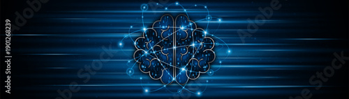 Circuit board of computer neural network or electronic artificial intelligence. Brain circuit technology. modern technology innovation concept background