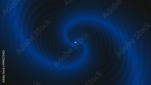Vector Abstract digital illustration featuring dynamic gradient spiral design, evokes a sense of depth, space, and movement. Rendered in a stunning gradient of indigo blue hues.