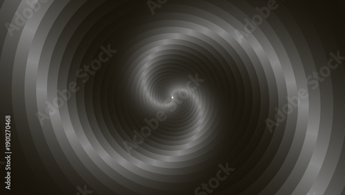 Vector Mesmerizing abstract spiraling optical illusion in shades of gray. A captivating pattern for artistic, science, or technology content.