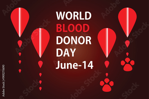 World blood donor day vector colorful image with gradient background.