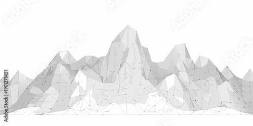 Abstract polygonal landscape a minimalist representation of mountainous terrain