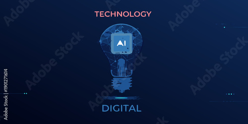 Artificial intelligence concept a glowing lightbulb with a phone screen