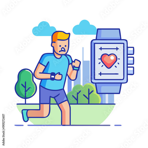 Athlete Checking Smartwatch After Running Workout