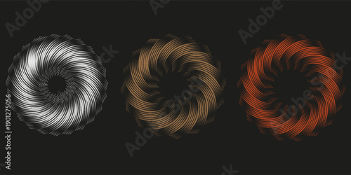 Gold, silver and bronze metal circle frames 3d vector realistic illustration. First, second and third place medals or buttons isolated on white background. Certified. Quality blank, empty badge set.