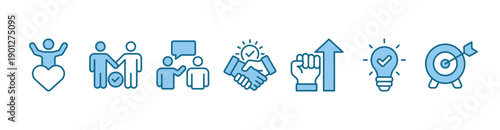 Collaboration banner web icon vector illustration concept for teamwork and working together with icon of support, teamwork, communication, trust, handshake, motivation, inspiration, and success
