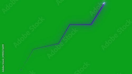 Neon profit growth and success concept animation. marketing sale profit increasing neon line arrow concept.