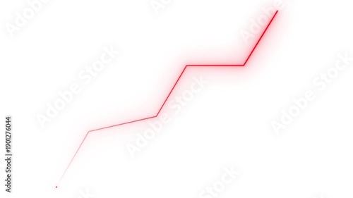 Neon profit growth and success concept animation. marketing sale profit increasing neon line arrow concept.