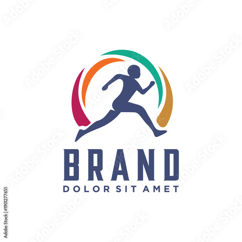 Running Club Logo Design Sport Marathon