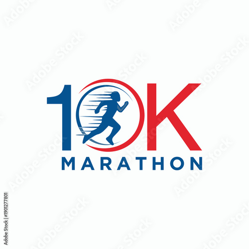 10k run logo design Stock Vector 
