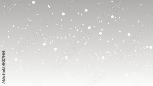 Gentle snowfall with scattered white flakes against a soft gray background