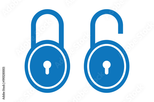 Set of Padlock Icons Security Concept Closed and Open Locks Isolated on White Background Safety and Privacy Symbols Data Protection and Access Control Elements